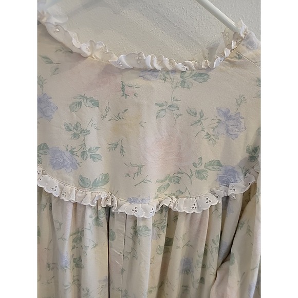 Lanz of Salzburg Night Gown Womens L Floral Eyelet Lace Vintage Cottage - Picture 14 of 14